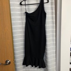 Black dress size M one strap midi